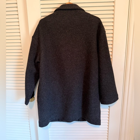 Women's Charcoal Merino Wool Coat L - Picture 2 of 6